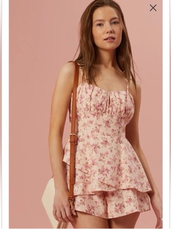 Altar'd State Pants - Altar'd State Pink Floral Tiered Romper
